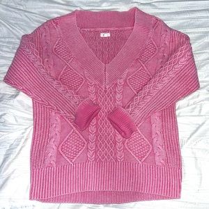 Aerie Cable Knit V-Neck Sweater